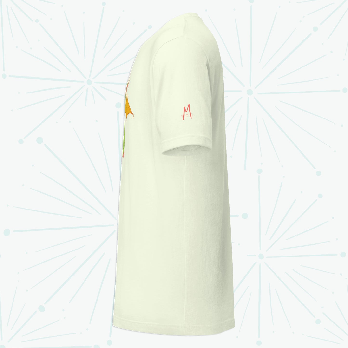 Fire Dragon Cat T-shirt - Left Sleeve