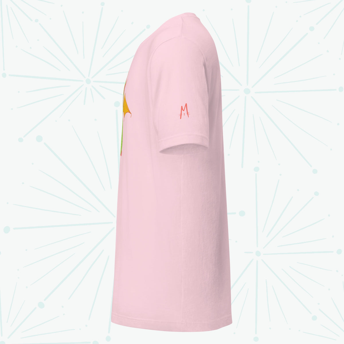 Fire Dragon Cat T-shirt - Left Sleeve
