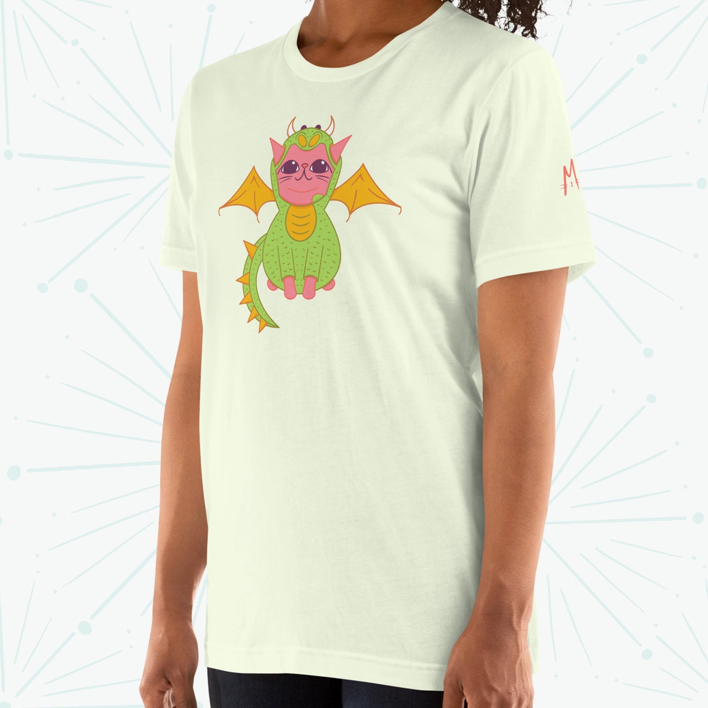 Fire Dragon Cat T-shirt - On Model
