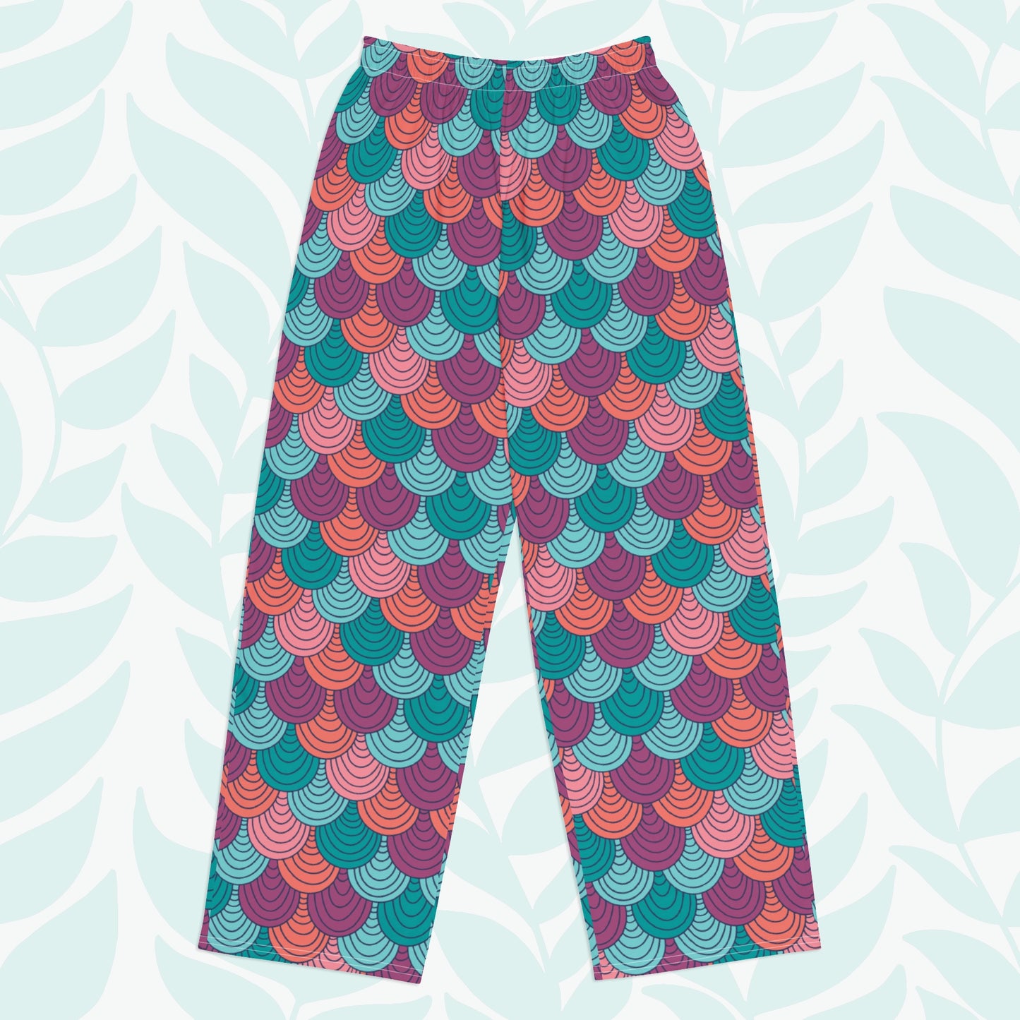 Water Mermaid Scales Pajama Pants - Front