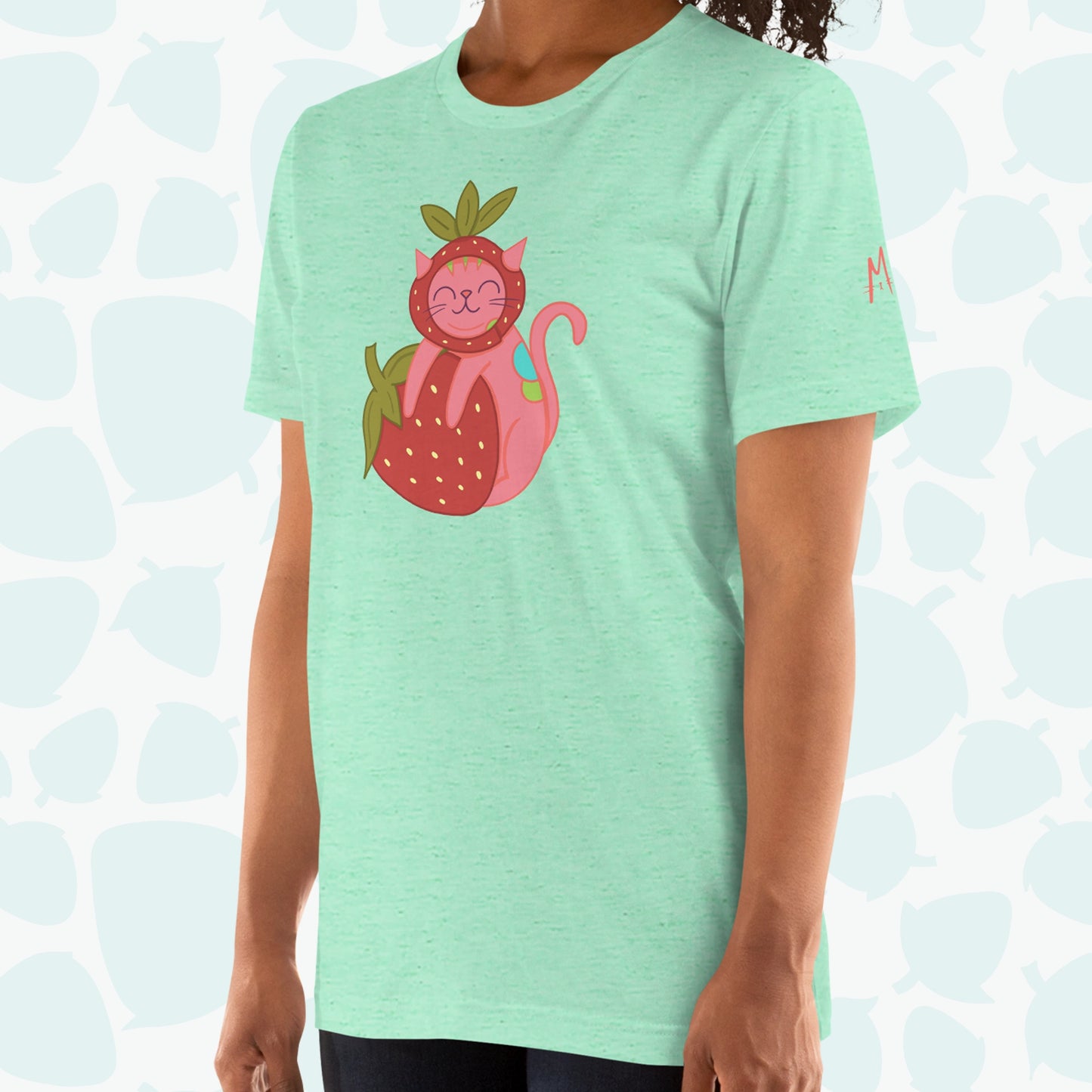 Strawberry Cat T-shirt - On Model