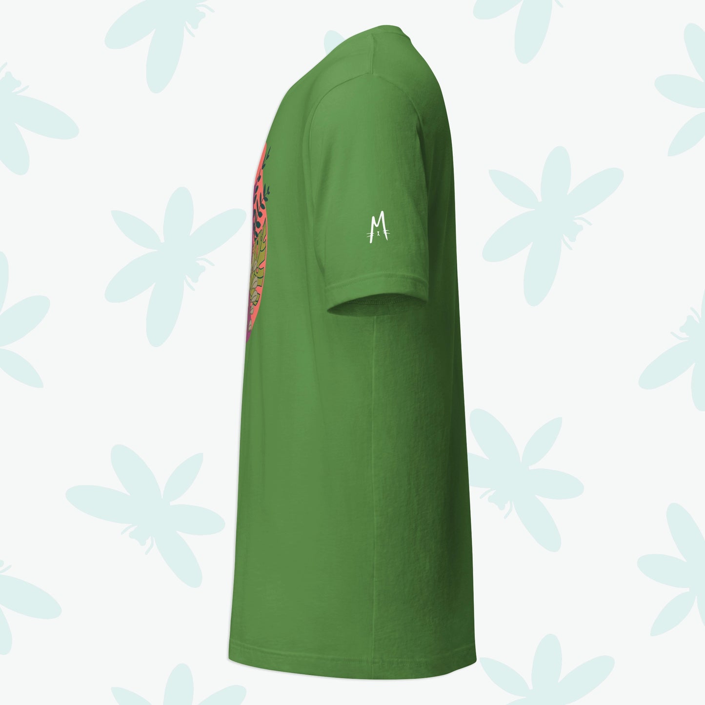 Summer Plants Cat T-shirt - Left Sleeve