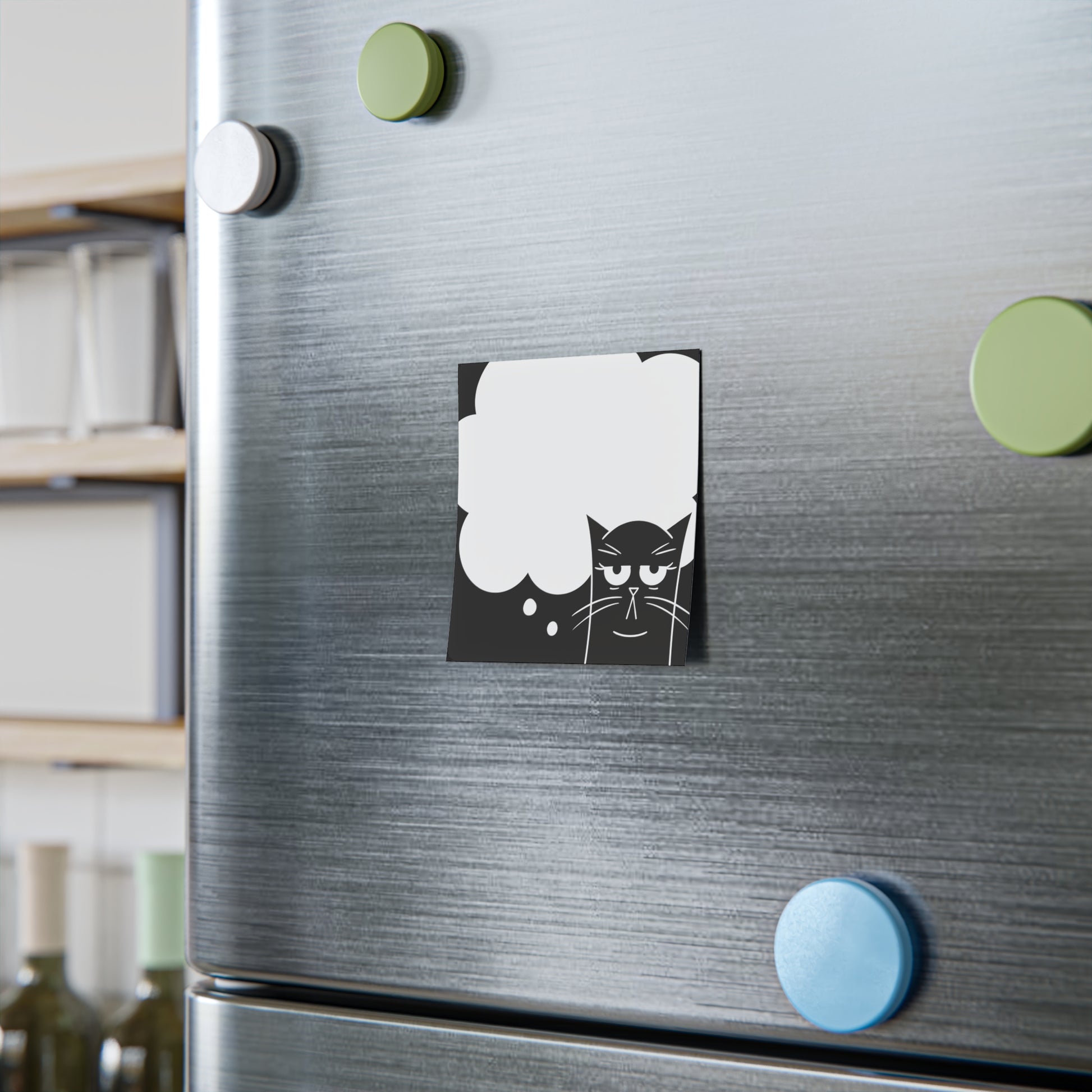 Salty Cat Sticky Note - On Fridge