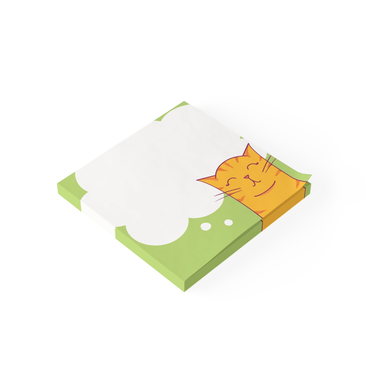 Note pad with cat design on a white background