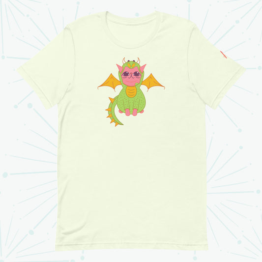 Fire Dragon Cat T-shirt - Front