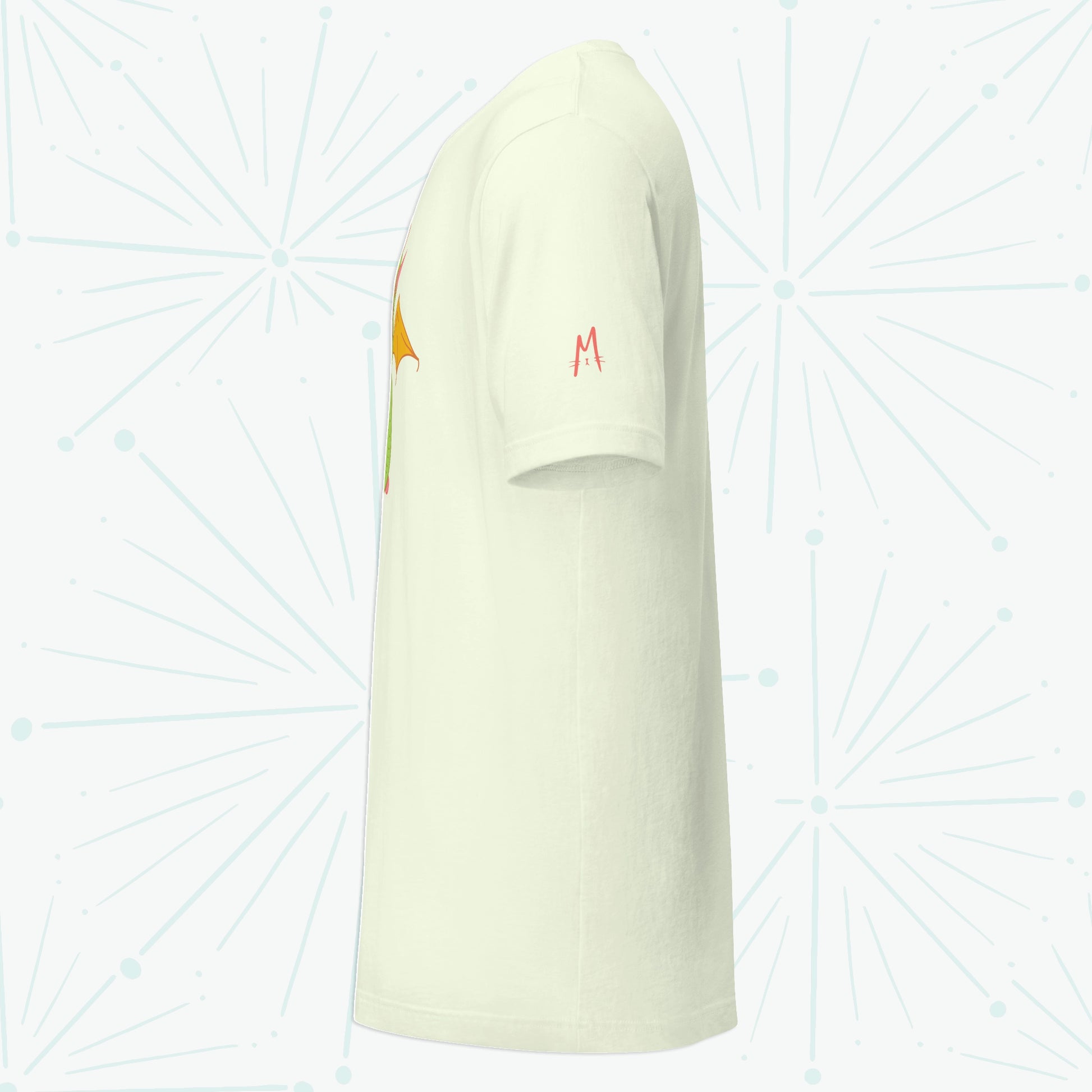 Fire Dragon Cat T-shirt - Left Sleeve