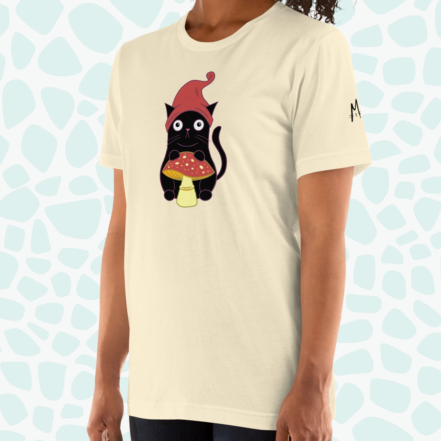 Earth Gnome Cat T-shirt - On Model
