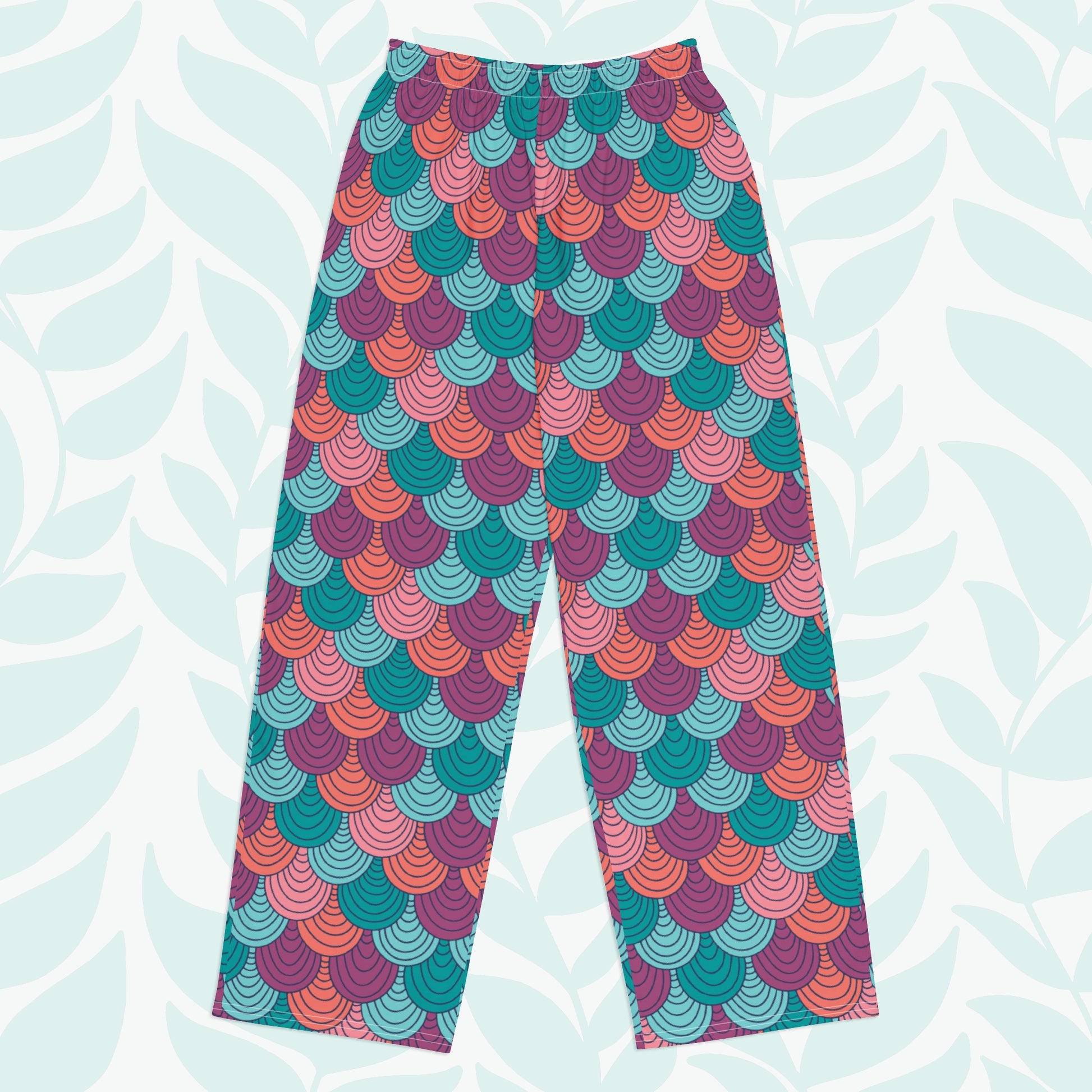 Water Mermaid Scales Pajama Pants - Front