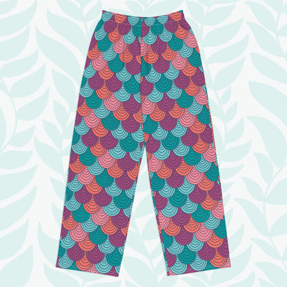 Water Mermaid Scales Pajama Pants - Front
