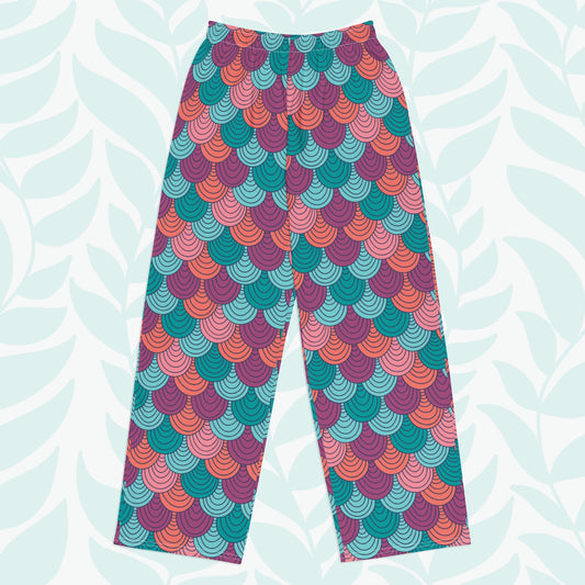 Water Mermaid Scales Pajama Pants - Front