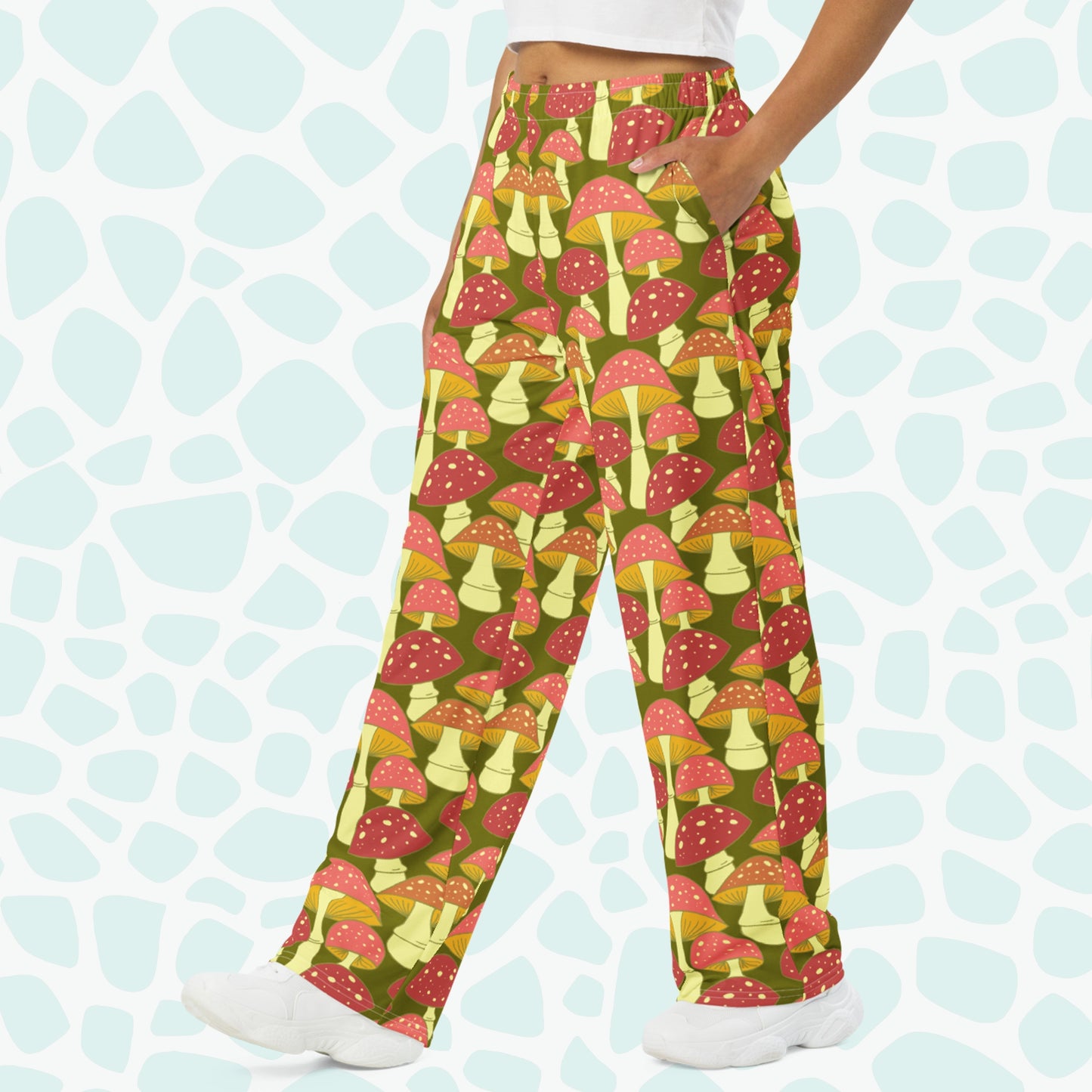 Earth Mushrooms Pajama Pants - On Model