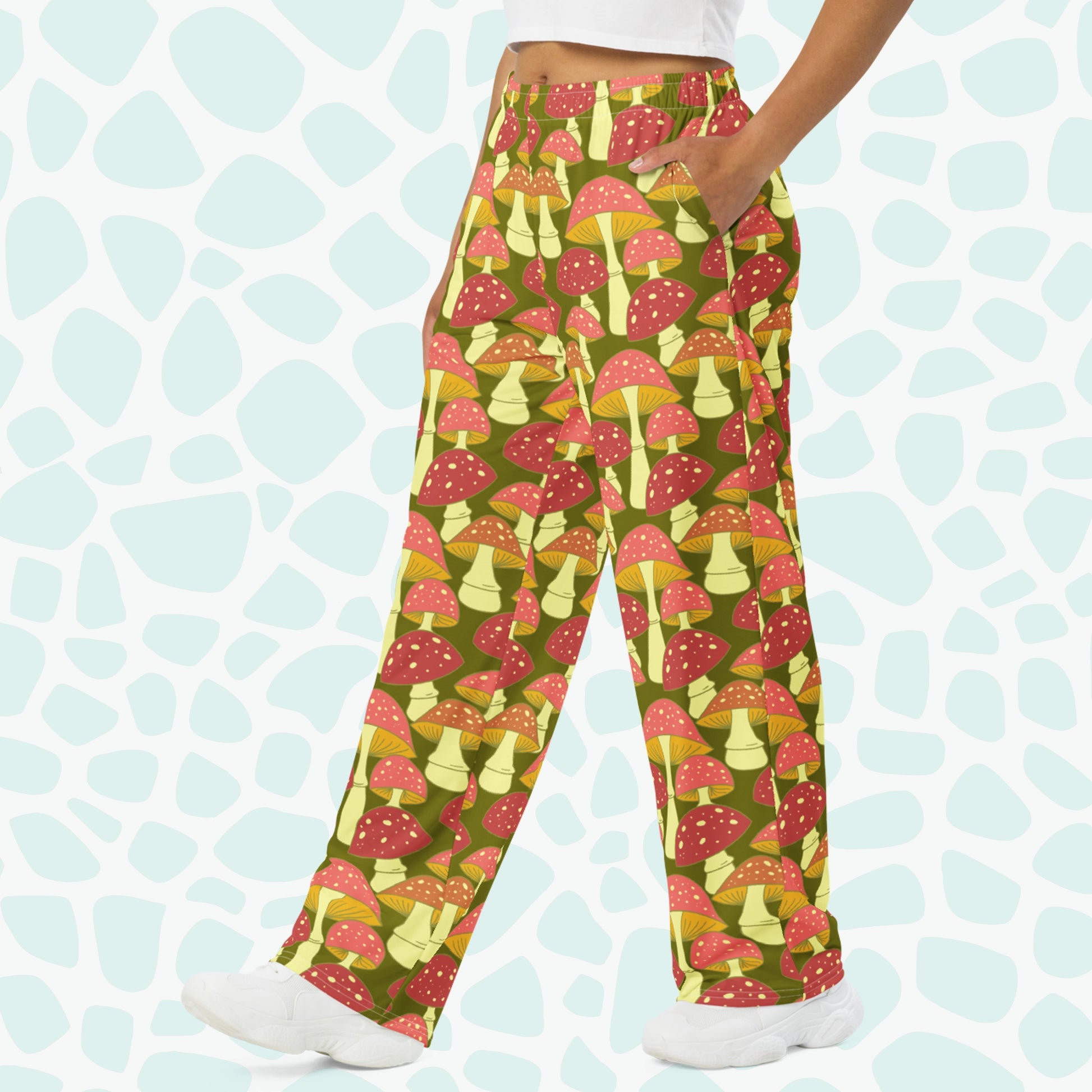 Earth Mushrooms Pajama Pants - On Model