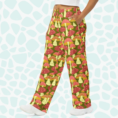 Earth Mushrooms Pajama Pants - On Model
