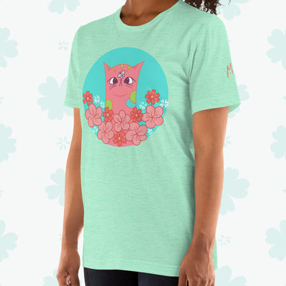 Spring Flowers Cat T-shirt - On Model