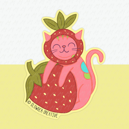 Strawberry Cat Sticker