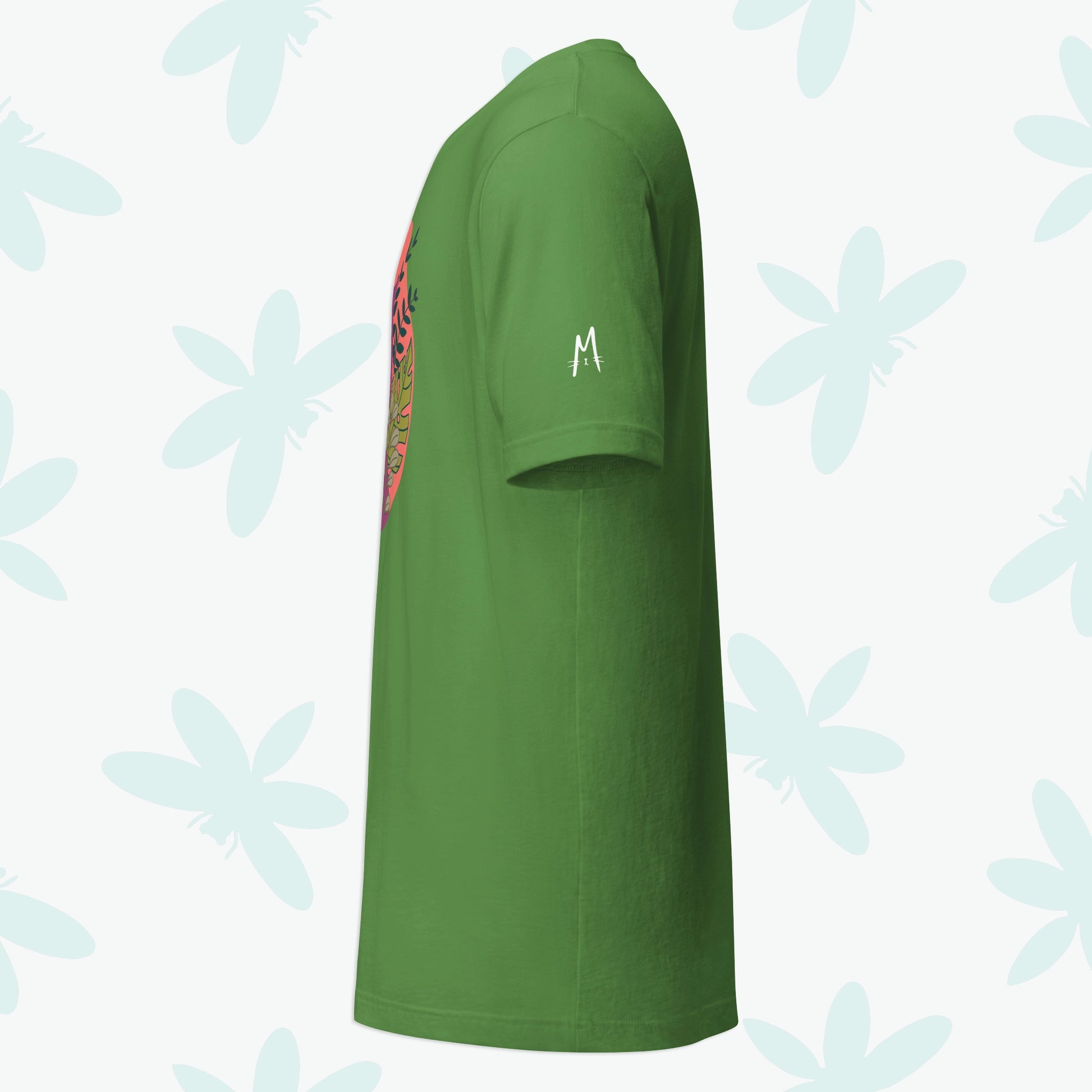 Summer Plants Cat T-shirt - Left Sleeve
