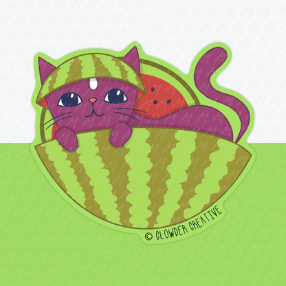Watermelon Cat Sticker