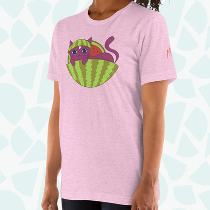 Watermelon Cat T-shirt - On Model